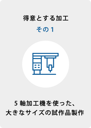 得意とする加工その1 5軸加工機を使った、大きなサイズの試作品製作